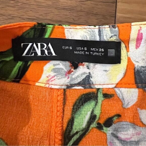 Zara print drawstring skort/shorts size Small - Picture 6 of 9